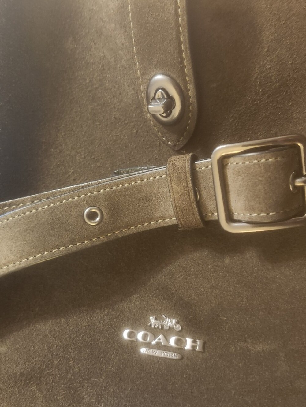 Coach Green Suede Crossbody Bag - Picture 5 of 14